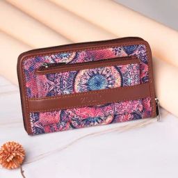 ZOUK Space Chakra Pink Printed Zip Around Wallet for Women-22