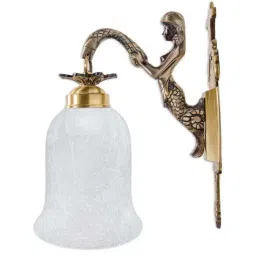 Fos Lighting 'Mermaid' White & Golden Aluminium Crackle Wall Light - Set of 1-52