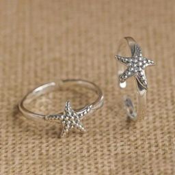 Clara 92.5 Sterling Silver Star Fish Toe Rings for Women-image-52