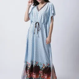 Secret Wish Light Blue Printed Kaftan Nighty-image-45