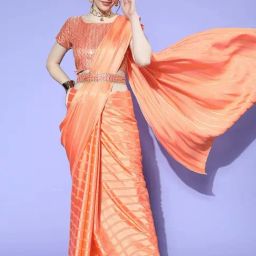 Saree Mall Orange Woven Saree With Blouse-image-100