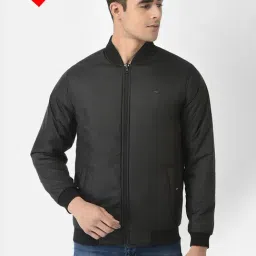 Crimsoune Club Grey & Black Regular Fit Reversible Jacket-image-57