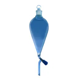 ABGIL Separating Funnel Pear Shape With Interchangeable Stopper & Teflon Rotaflow 250 ml Transparent Borosilicate Glass, FS-T-384-04 image 1