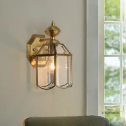 kapoor lamp shades Kapoor E Illuminations Arthur Classic Golden Metal Wall Sconce - Set of 1-picture-17