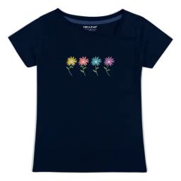 HELLCAT Navy Floral Print T-Shirt-image-54