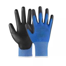 Swavind Safety Hand Gloves Strong Synthetic Fabric Latex & Nitrile Coated Palm with Abrasion Resistance Blue & Black Free Size (Pack of 12 Pair)-picture-45