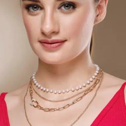 Karatcart Gold Plated Omega Chain Necklace For Women-88