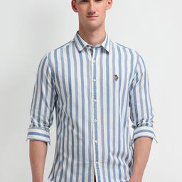 U.S. Polo Assn. Denim Co. Men Slim Fit Opaque Striped Casual Shirt-image-57