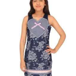 Cutecumber Kids Dark Blue Floral Print Shift Dress-image-69