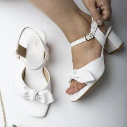 Shoetopia Women's White Ankle Strap Sandals-image-75
