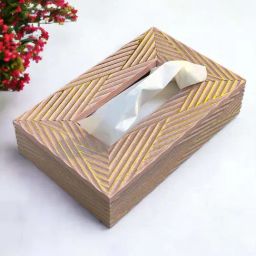 Art Street Pink Engineered Wood Rectangle Tissue Paper Napkin Box-6