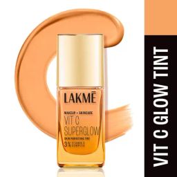 Lakme Makeup + Skincare Vit C Superglow Skin Perfecting Tint Warm Natural W180 - 25 ml-10