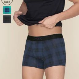 XYXX Multicolored Regular Fit Checks Trunks - Pack Of 3-picture-9