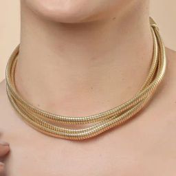 Karatcart Gold Plated Omega Chain Necklace For Women-25