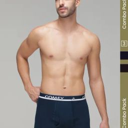 Amul Comfy Multi Pure Cotton Regular Fit Trunks- Pack Of 3-image-2