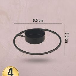 Homspurts Black Set of 4 Candle Holder image 2