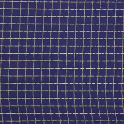 LADUSAA Navy Chequered Saree With Unstitched Blouse image 4