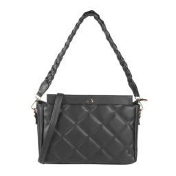 Metro Black Quilted Medium Cross Body Bag-image-67