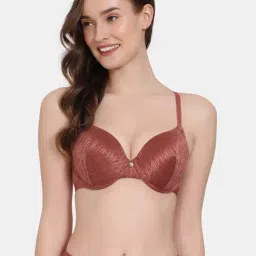Zivame Brown Lace Half Coverage Under-Wired Balconette Bra-image-82