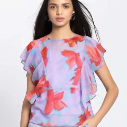 SHAYE Purple Printed Top-picture-17