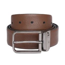 United Colors of Benetton Crissier Brown & Black Leather Reversible Belt for Men-picture-47