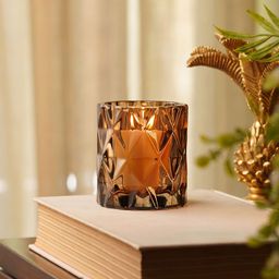Pure Home and Living Brown Pieces Diamond Cut Textured Glass Tealight Holders-image-69