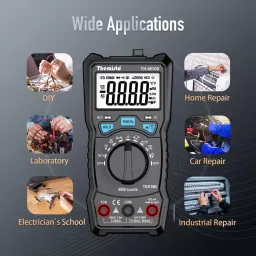 Themisto TH-M100 AC/DC Auto Range Digital Multimeter Black (6000 Display counts) image 2
