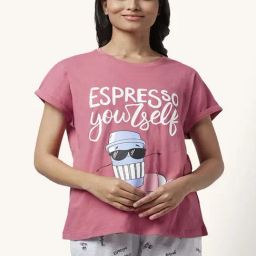Dreamz by Pantaloons Pink Cotton Graphic Print T-Shirt-image-57