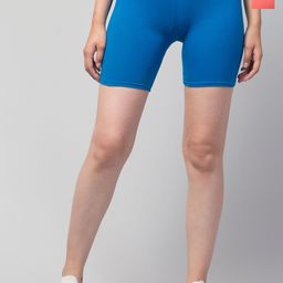CKARFE Women Pack Of 2 Skinny Fit Cycling Mid Rise Sports Shorts-image-21