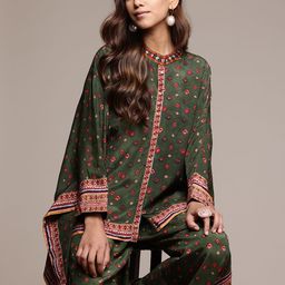 Ritu Kumar Printed Kaftan Top With Palazzos-6