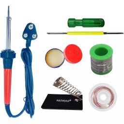 Fadman Soldering Iron Kit Pack Of 6, Solder Wire, Soldering Flux, Stand, Wick, Screwdriver, 60 W Simple (Flat Tip)-10