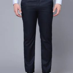 Cantabil Navy Regular Fit Flat Front Trousers-image-33