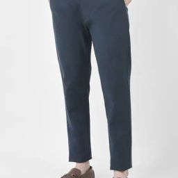 Crimsoune Club Indigo Slim Fit Flat Front Trousers-image-28
