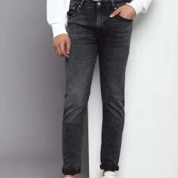 Calvin Klein Denim Black Cotton Skinny Fit Jeans-image-99