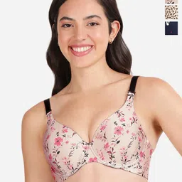 shyaway Pack Of 3 Printed Medium Coverage Lightly Padded T-shirt Bras With All Day Comfort-picture-7