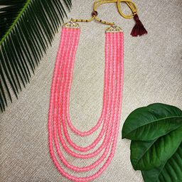 Radhe Creation Men Gold-Plated Moti Mala Pearls Beaded Six Layered Necklace-image-29