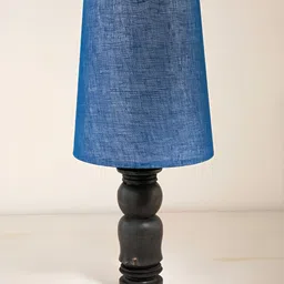 FREEDOM TREE Black & Blue Frustum Shaped Wooden Table Lamp-image-37