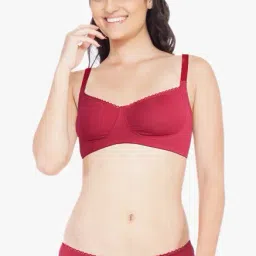 Soie Red Seamless Bra & Hipster Panty-image-36