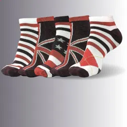 MJE Men Pack Of 5 Patterned Cotton Ankle Length Socks-image-73