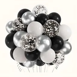 Special You 100 Pcs Black & White Balloons Festive Decor-16