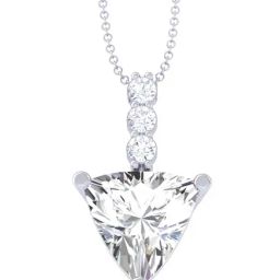 Clara White Sterling Silver Classic CZ Pendant with Chain-41