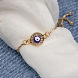 Joker & Witch Evil Eye Blue & White Adjustable Bracelet-31