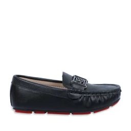 Baby Moo Kids Black Bash Textured Casual Loafers-image-27