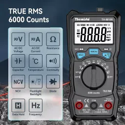Themisto TH-M100 AC/DC Auto Range Digital Multimeter Black (6000 Display counts) image 3