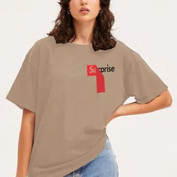 Moda Rapido Women Typography Printed Round Neck Cotton Oversized T-shirt-picture-32