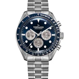 TORNADO Men Patterned Dial & Stainless Steel Bracelet Style Straps Analogue Chronograph Watch T22103-SBSN-image-27
