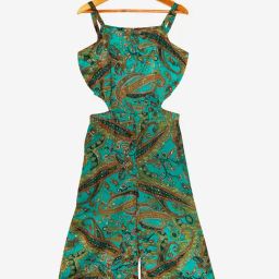 Kiddopanti Kids Green Printed Jumpsuit-image-74