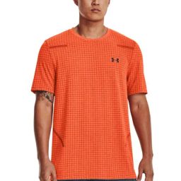 Under Armour Orange Slim Fit Checks Sports T-Shirt-image-63