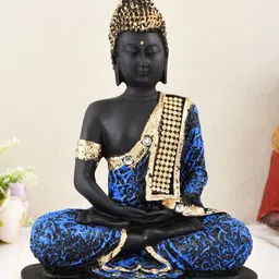 CRAFTAM Black and Gold-Toned Lord Buddha Idol Showpiece-picture-53