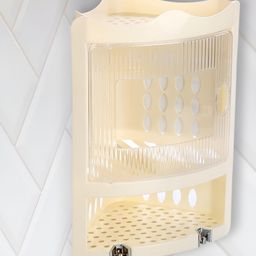 Nayasa Ivory Corner Rack Small Bathroom Accessories Rack-image-40